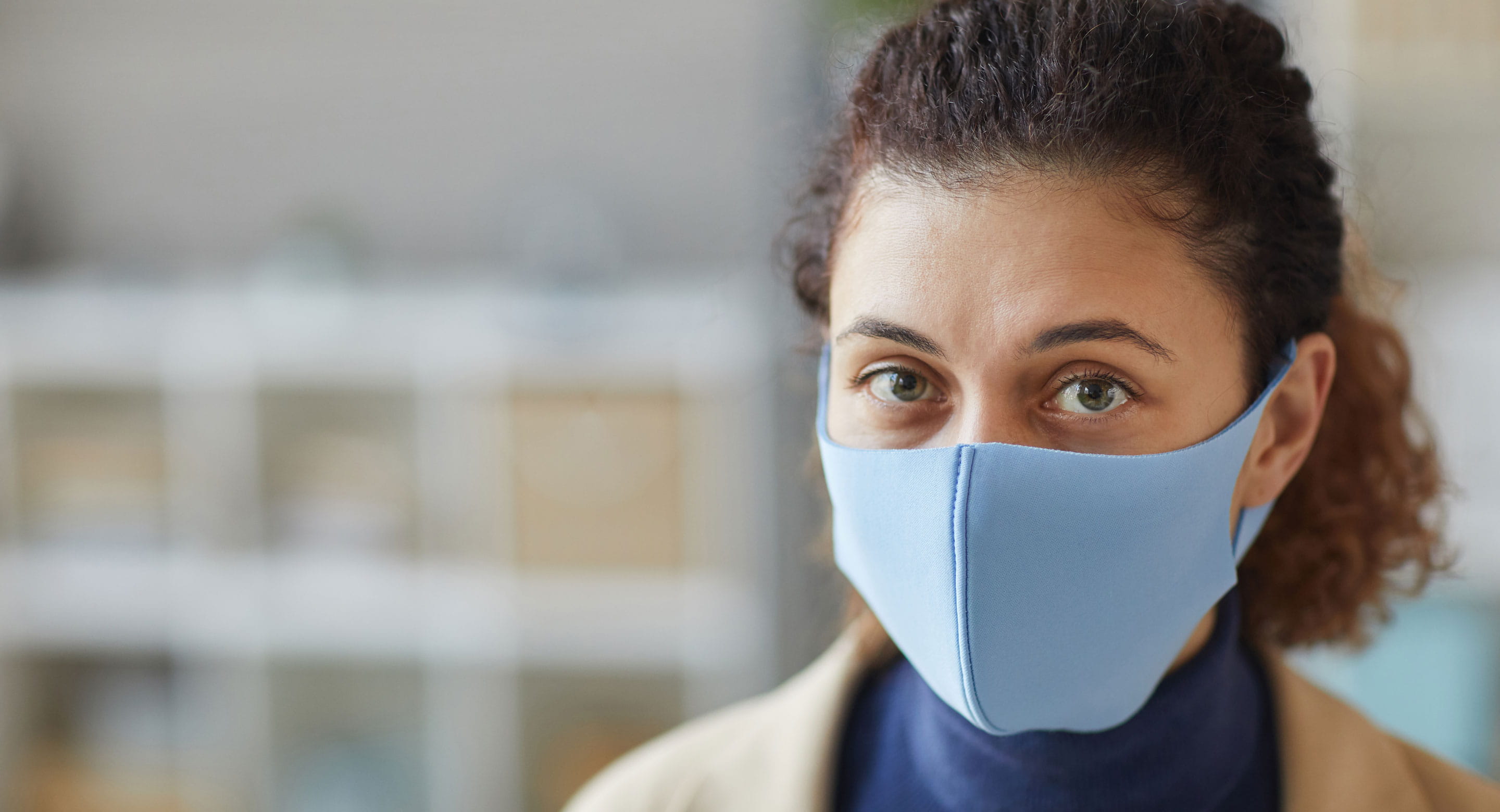 Woman wearing mask